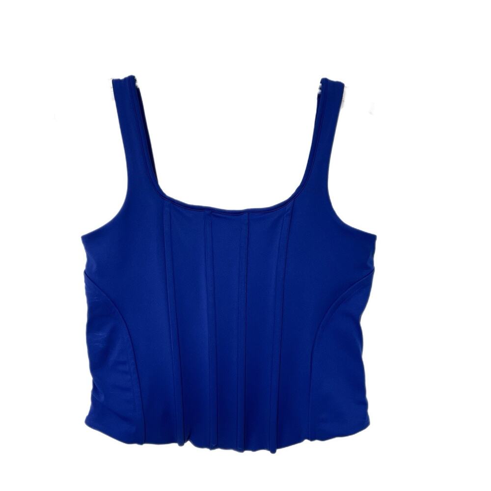 NWT Express Boned Corset Bustier Top Women’s M Blue Stretch Ren Fair Festival